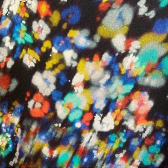 Halston Heritage 100% Silk Shift Dress Size 2 Slit Shoulder Tie Flowy Oversized - Picture 8 of 9